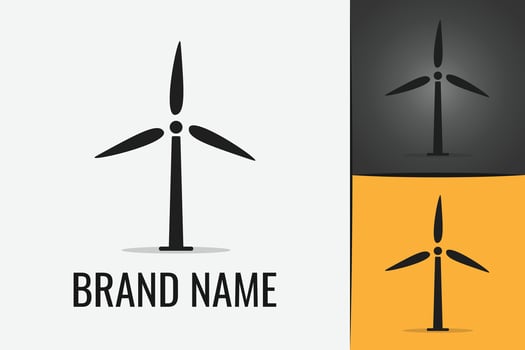 Wind Turbine Logo. Wind Energy logotype. Green Eco Wind turbines technology vector