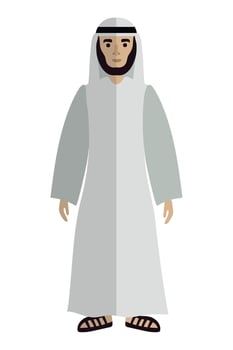 Arab man in traditional clothes illustration vector