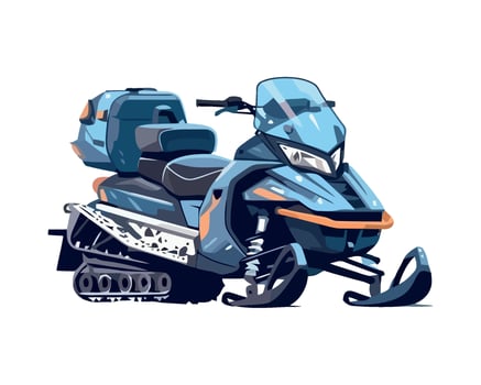 A cartoon snowmobile with luggage on the back vector