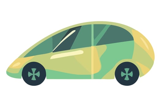 A small green car on a white background vector