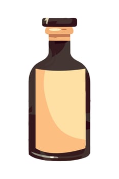 An old bottle with a brown lid on a white background vector