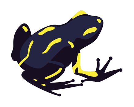 A black and yellow frog with black spots vector