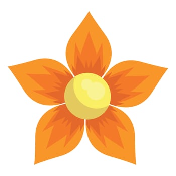 An orange flower with a yellow center vector