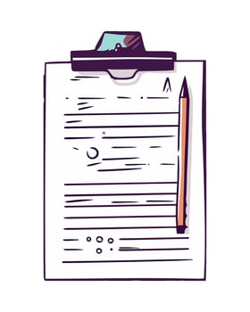 Clipboard with pen and paper on it vector
