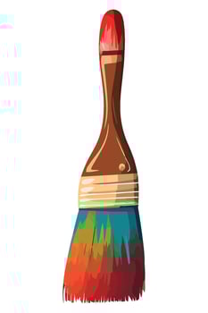 A paint brush with colorful paint on it vector