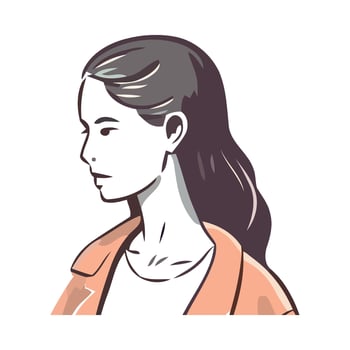 A woman with long hair in a jacket vector
