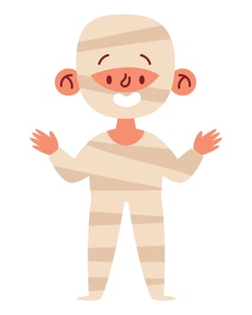 A cartoon mummy character with arms outstretched vector