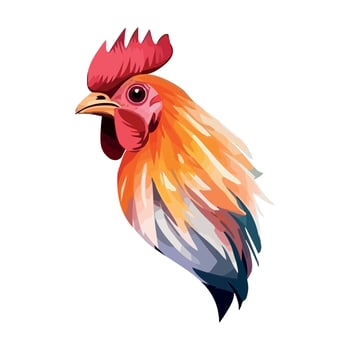 Rooster head illustration isolated on white background vector