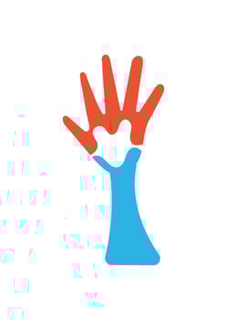 A hand with a heart shape on it vector