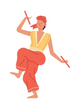 A cartoon man in a traditional outfit is dancing vector