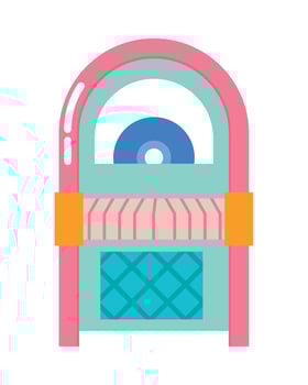 A jukebox with a blue eye on it vector
