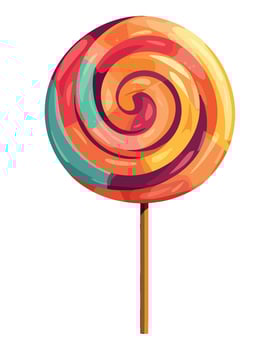 Colorful lollipop on stick illustration vector