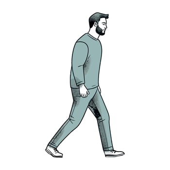 A man walking with his hands in his pockets vector