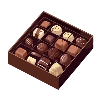 A box of chocolates on a white background vector