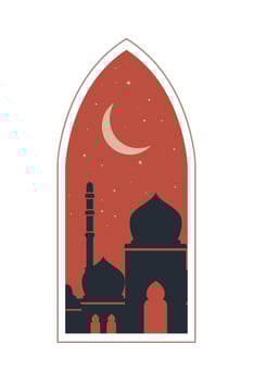Islamic mosque silhouette illustration vector