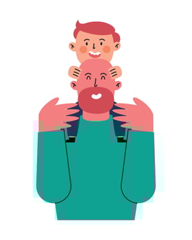 Father and son illustration vector
