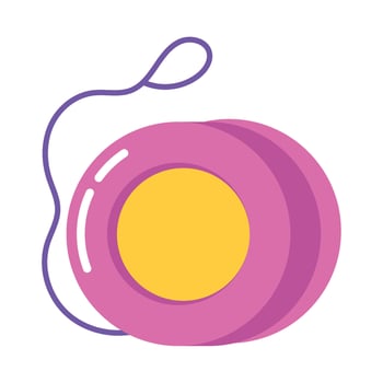 A pink ball with a yellow center on a white background vector