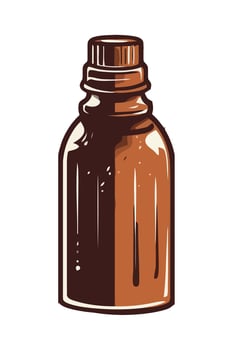 A brown bottle with a lid on it vector