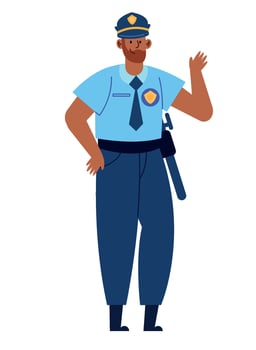 An illustration of a police officer vector