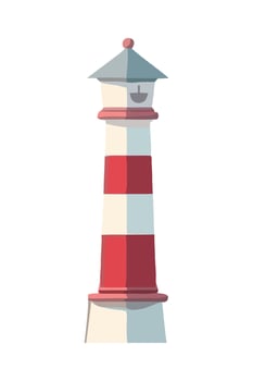 A red and white lighthouse on a white background vector