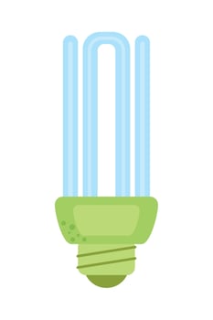 A green light bulb with blue and green wires vector