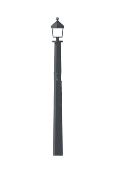 A black and white illustration of a street lamp vector
