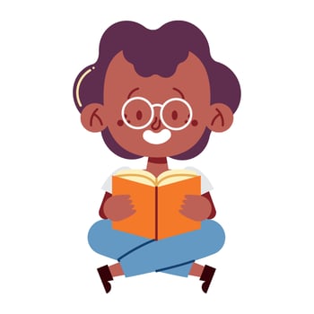 An illustration of a girl reading a book vector