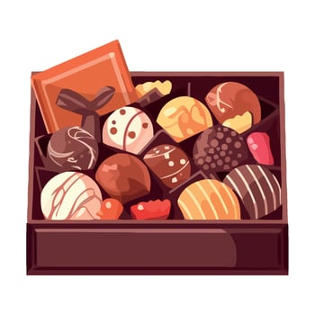 A box full of chocolates and candies vector