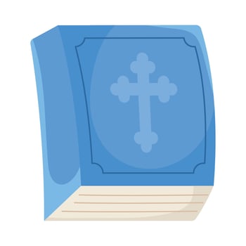 A blue book with a cross on it vector