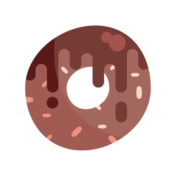 A donut with chocolate and sprinkles on it vector