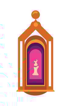 A chess piece in a window with a pink background vector