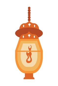 An oil lamp with a flame on top vector