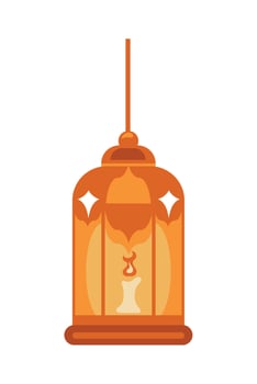 Islamic lantern with a candle inside vector