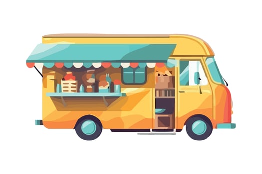 Food truck, food truck, food truck illustration on white background vector