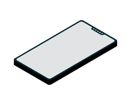 An illustration of a smartphone on a white background vector