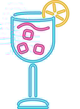 A drink with a lemon slice in it vector