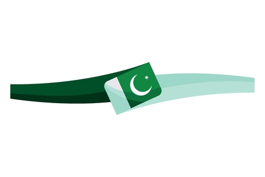 Pakistan flag with a green ribbon vector