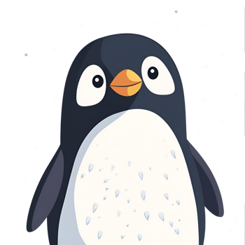 Cartoon Penguin Logo Icon Illustration No Background Perfect for Print on Demand png