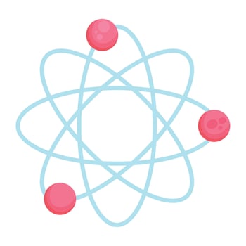 An atom with four balls on it vector