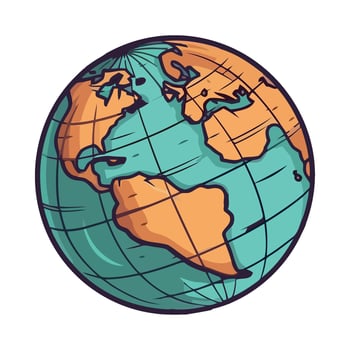 Cartoon earth globe illustration vector