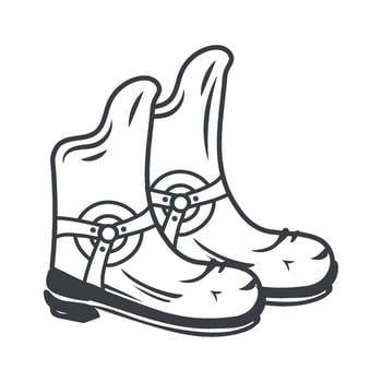 A pair of boots with buckles on the side vector