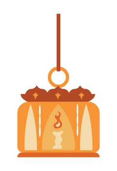 A small orange box with a candle inside vector