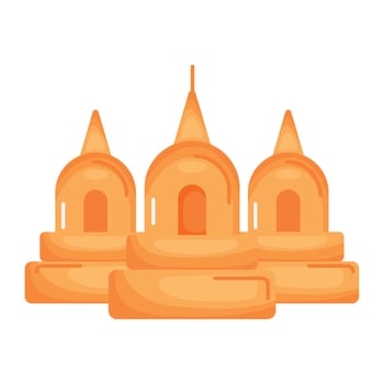 An orange temple icon on a white background vector