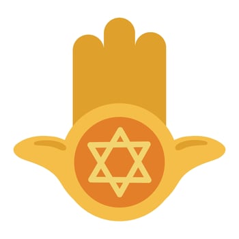 A hamsa hand with a star of david on it vector