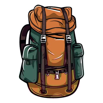 A cartoon backpack with straps and straps vector