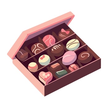 A box of chocolates on a white background vector