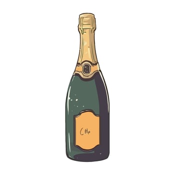 A bottle of champagne with the word cuve on it vector