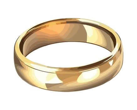 Gold wedding ring illustration vector
