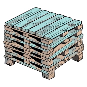 A stack of wooden pallets on a white background vector