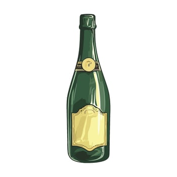 A bottle of champagne on a white background vector